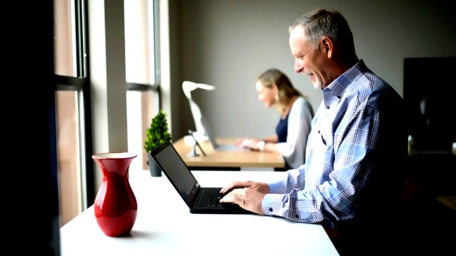 Modern office environment showcasing professional expense management workflow